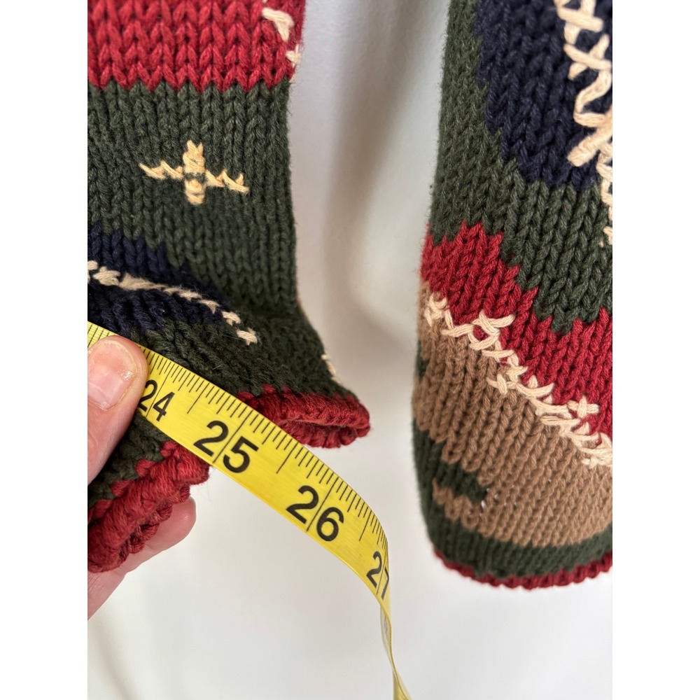 Christopher & Banks Green Hand Embroidered Fall Leaf Cardigan Sweater Medium - Picture 11 of 11